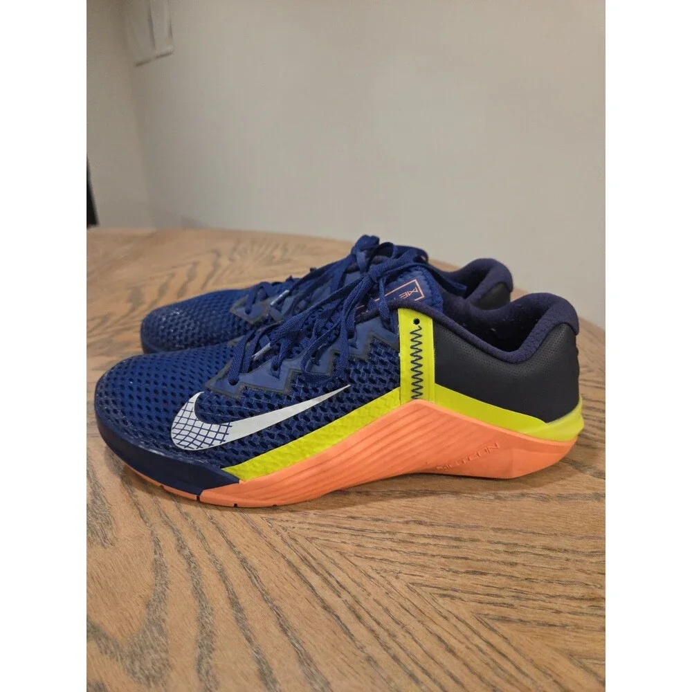 Nike Metcon 6 Mens 11 Royal Blue Bright Mango CrossFit Training weightlifting